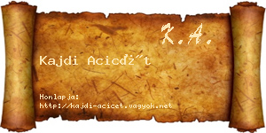Kajdi Acicét névjegykártya